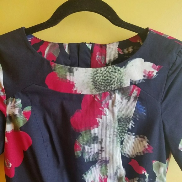 FRENCH CONNECTION BLUE FLORAL DRESS SIZE US 2 XS - Picture 2 of 8